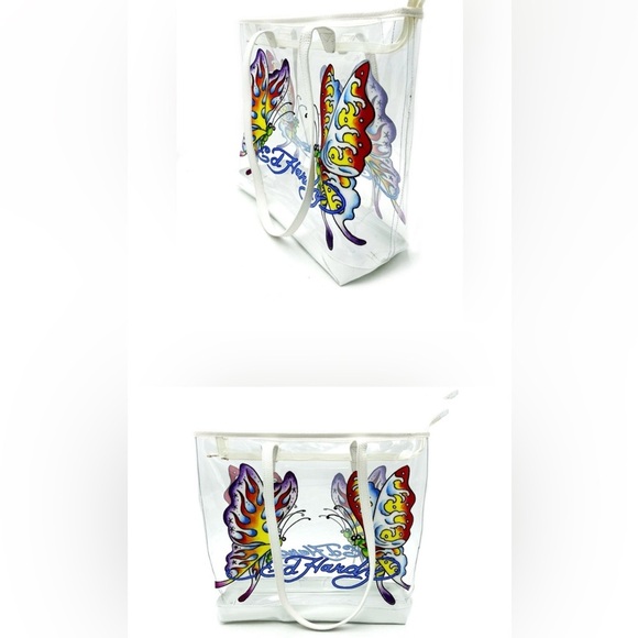 New- Ed Hardy butterfly clear tote bag -Handbag ❤️MSRP$159 - Picture 4 of 13